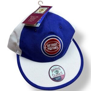Hardwood Classics Detroit Pistons White Blue Fitted Hat XL 7.5 Men's NWT